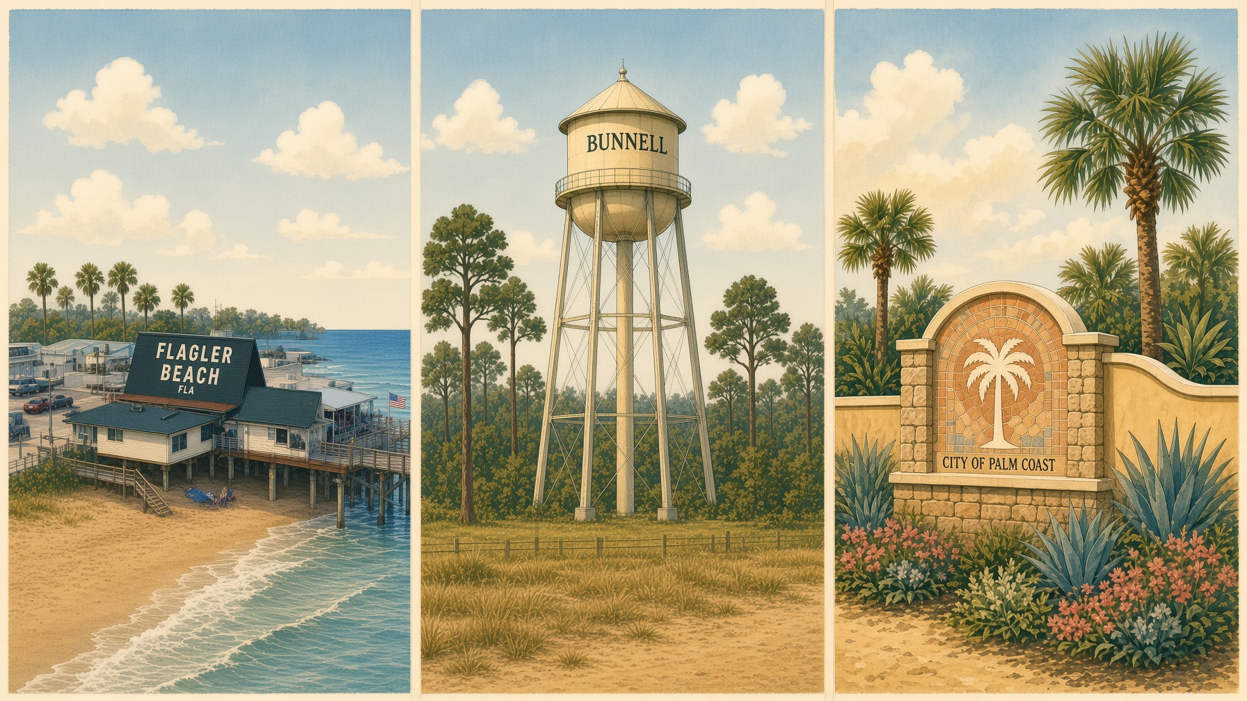 Flagler Beach, Bunnell, and City of Palm Coast