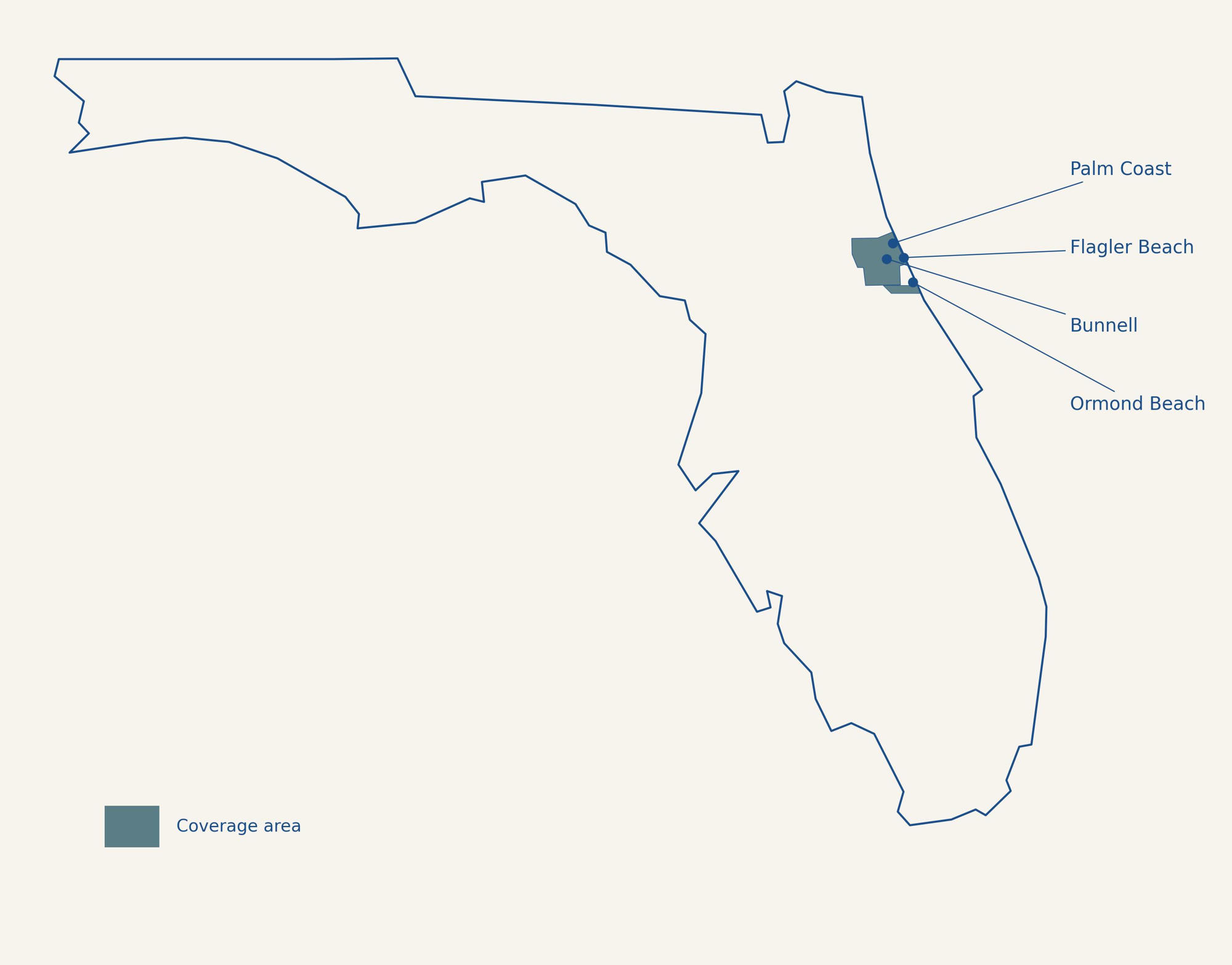 Coverage area: Flagler County and Ormond Beach in northeast Florida